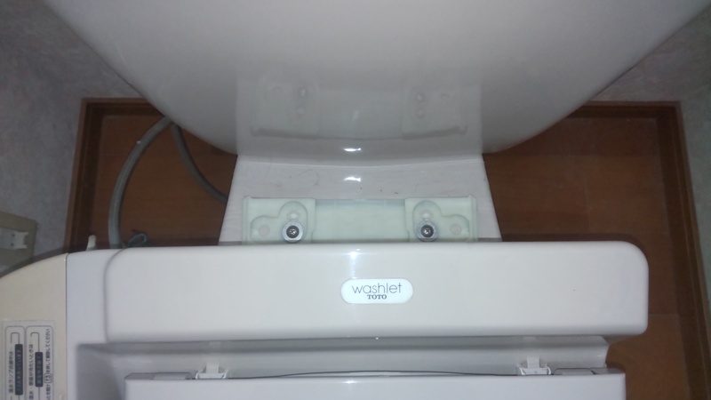 便座取り外しでプレートが見えてきたところ