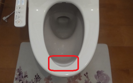 便座の中から便器の内側が見えている様子